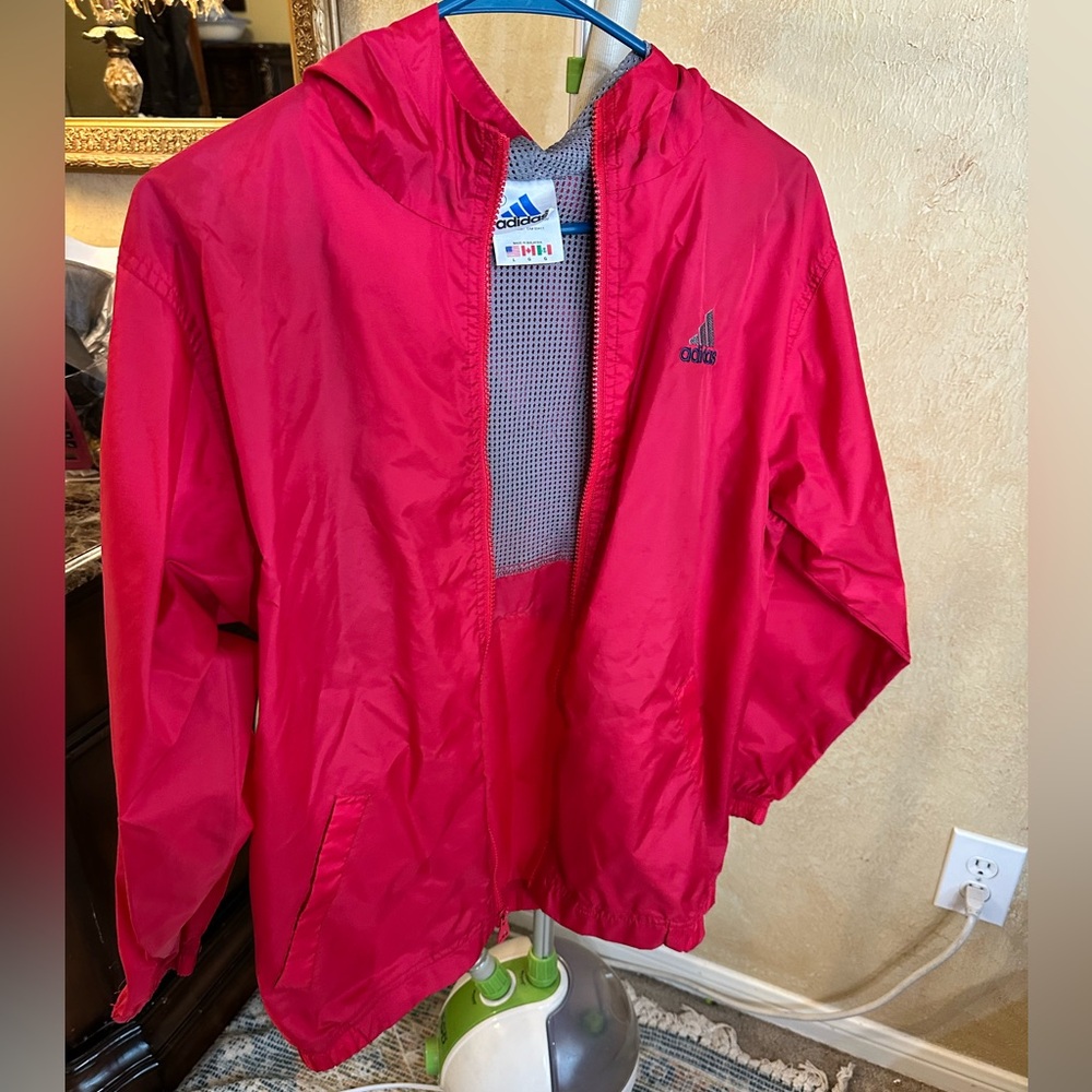 Adidas Red and Gray windbreaker